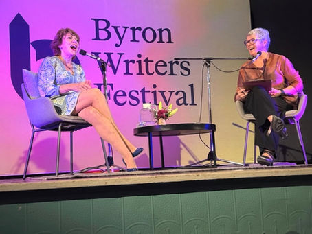Kathy Lette regales the audience at the Byron Writer's Festival first event for 2026