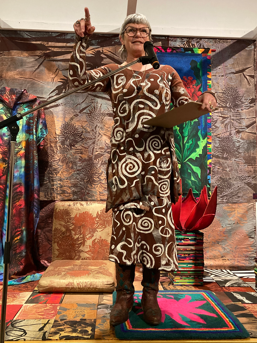 Nell Schofield opening 'Romance of the Swag' at the Bathurst Regional Gallery