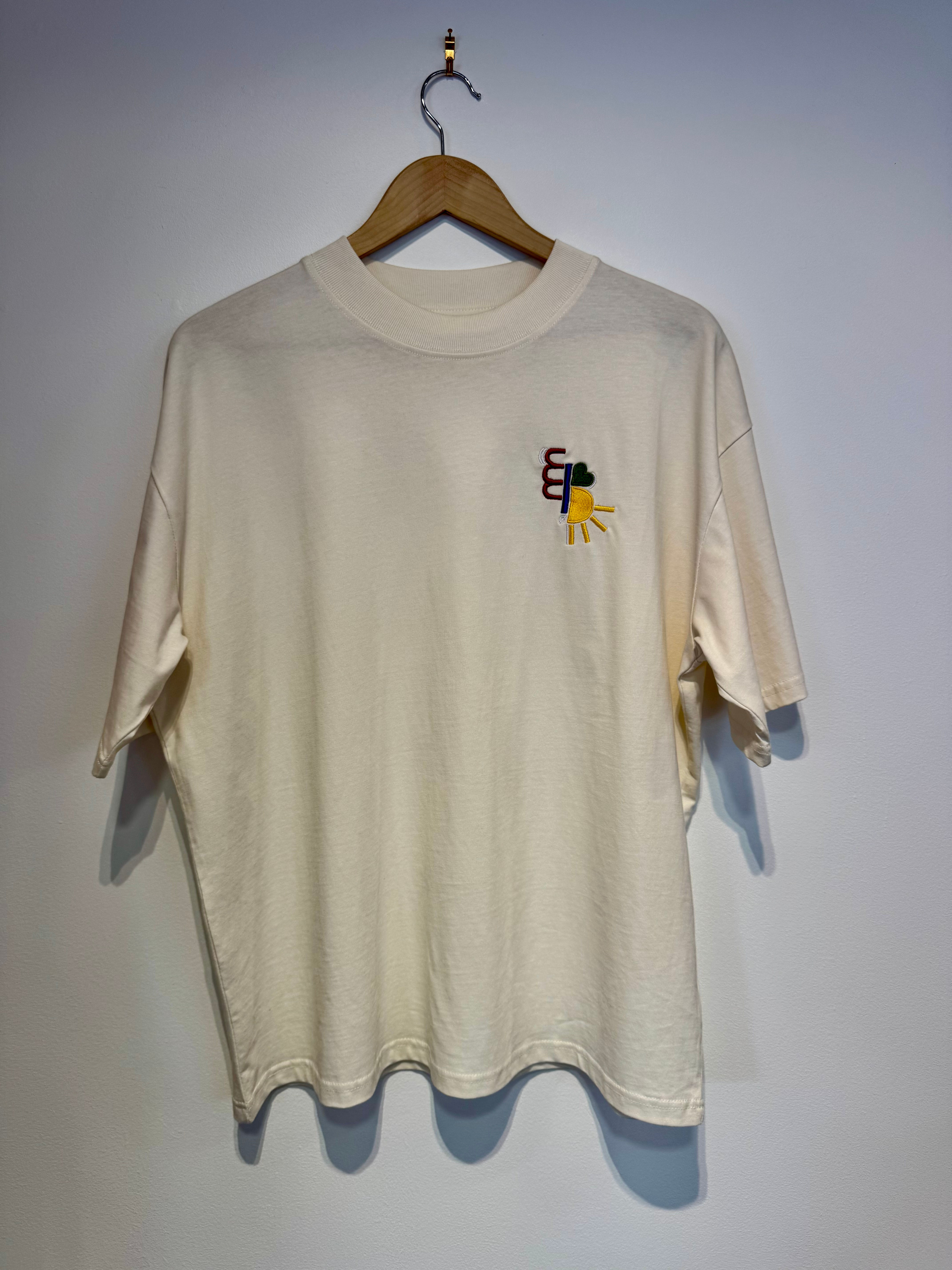 T-shirt brodé crème