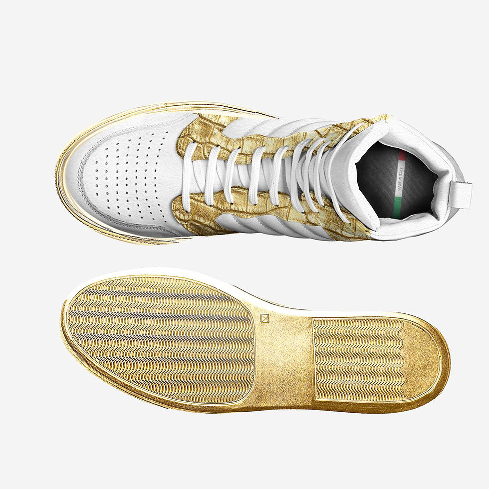 Thumbnail: "Justice" Proverbs 28:3 Italian Leather Shoes Hi-Top Basketball Black or White