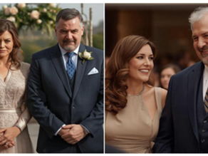 Side-by-side images of divorced parents at a wedding: one couple tense and distant, the other smiling and cooperative, illustrating the difference between adversarial co-parenting and healthy co-parenting after mediation.