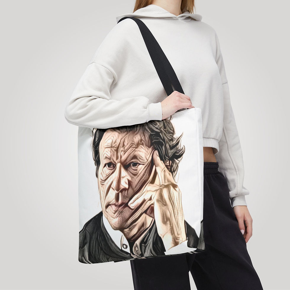 Thumbnail: Stylish Tote Bag Featuring Iconic Portrait of Imran Khan