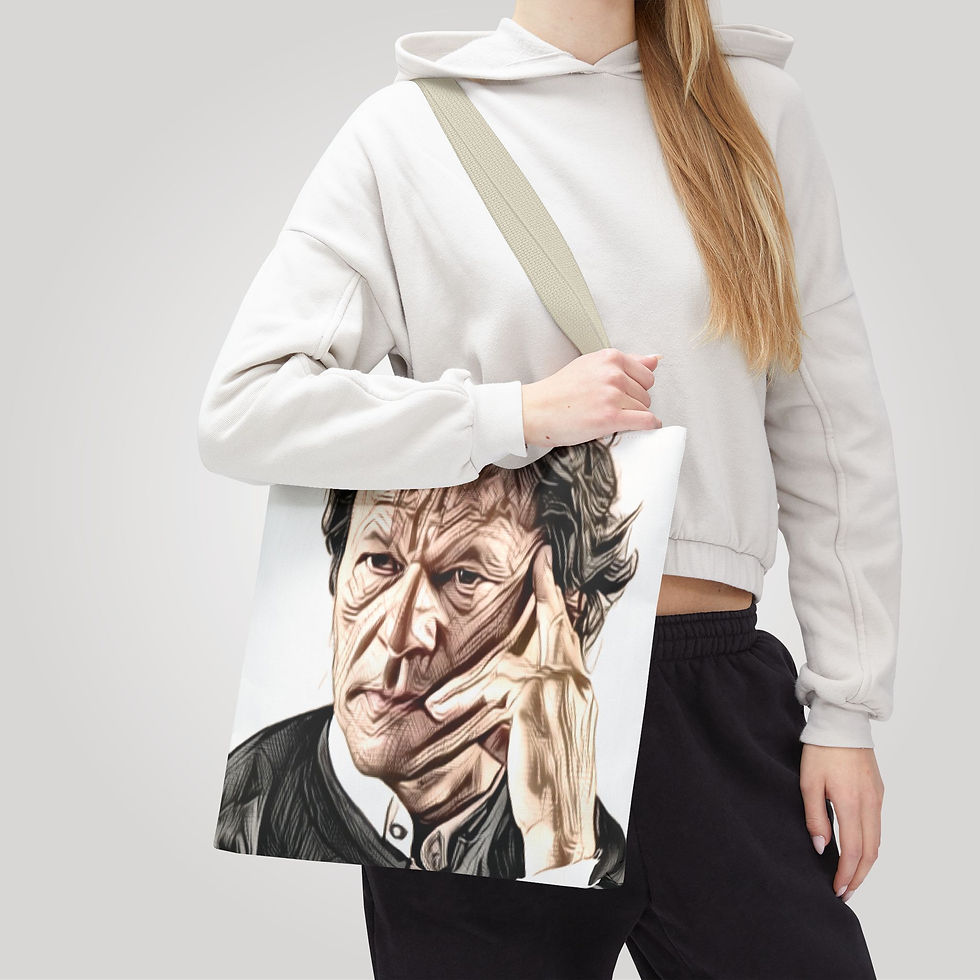 Thumbnail: Stylish Tote Bag Featuring Iconic Portrait of Imran Khan
