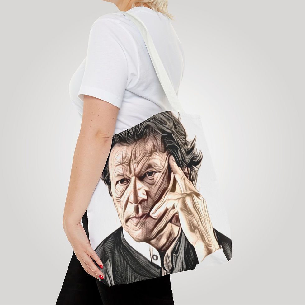 Thumbnail: Stylish Tote Bag Featuring Iconic Portrait of Imran Khan