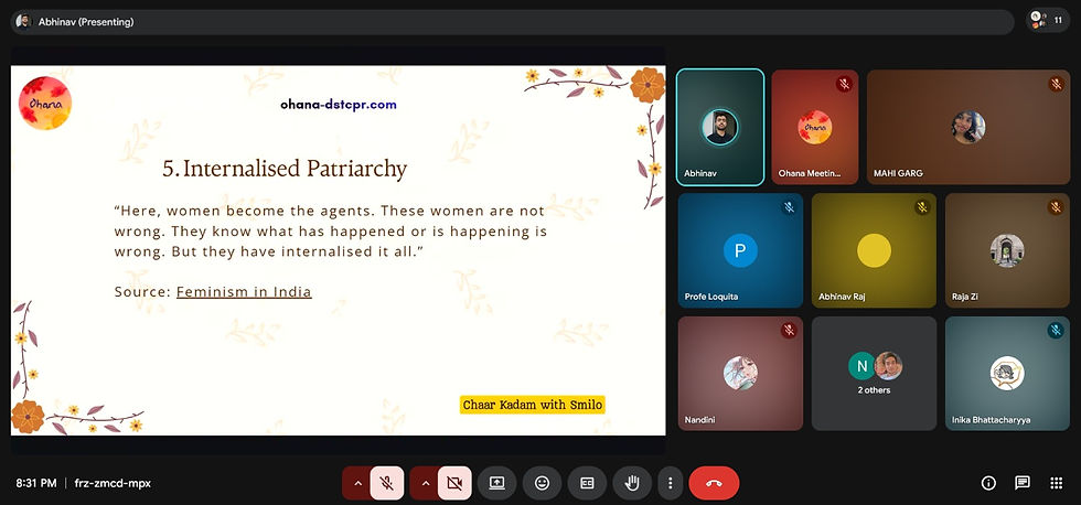 Smilo discussing the concept of internalised patriarchy | Pic credit: Inika