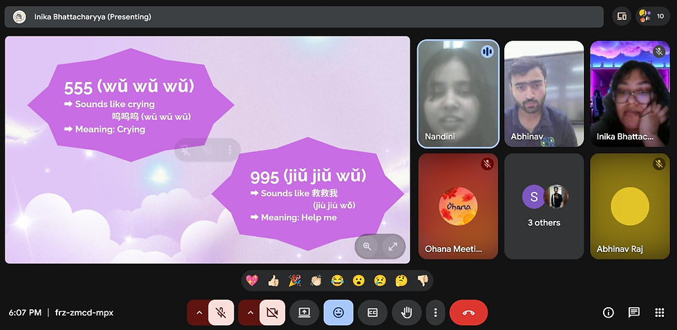 Nandani discussing phrases of Chinese lingo. Picture credit: Abhinav Raj