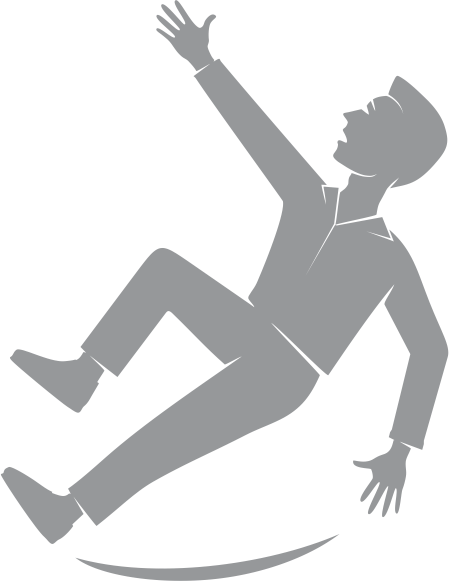 homme glissant et tombant