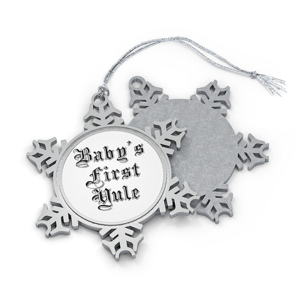 Baby's first Yule Pewter Snowflake Ornament