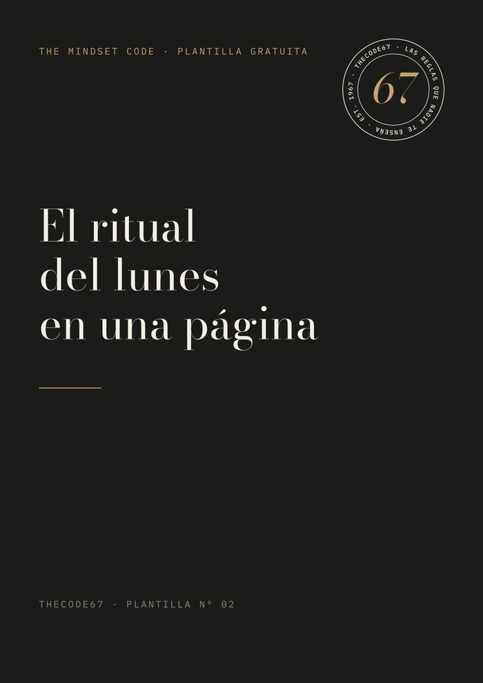 Portada de la plantilla Nº 02: El ritual del lunes en una página.