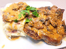 Creamed Sweet Pork Chops with Mushrooms