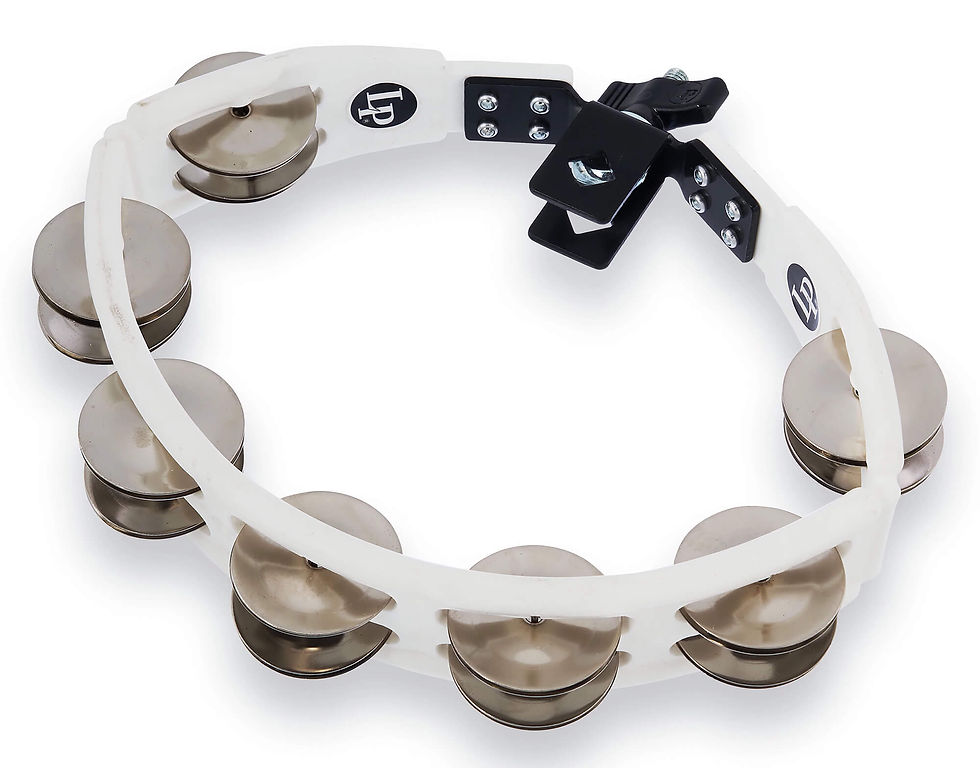 LP Cyclops Mounted Tambourine, Steel Jingles - LP162 - White