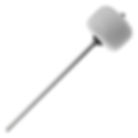 Danmar White Felt Bass Drum Beater with Chrome Shaft - 306