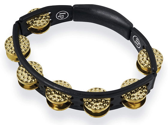 LP Cyclops Handheld Tambourine - Dimpled Brass Jingles - Black