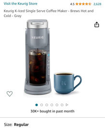 Keurig K-Iced Single Serve Coffee Maker - Brews Hot and Cold - Gray