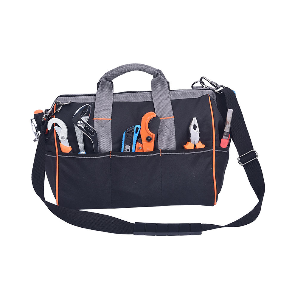 Thumbnail: MEIJIA Heavy Duty Tool Bag,14-Inch Wide Mouth Canvas Tool Organizer With Adjusta