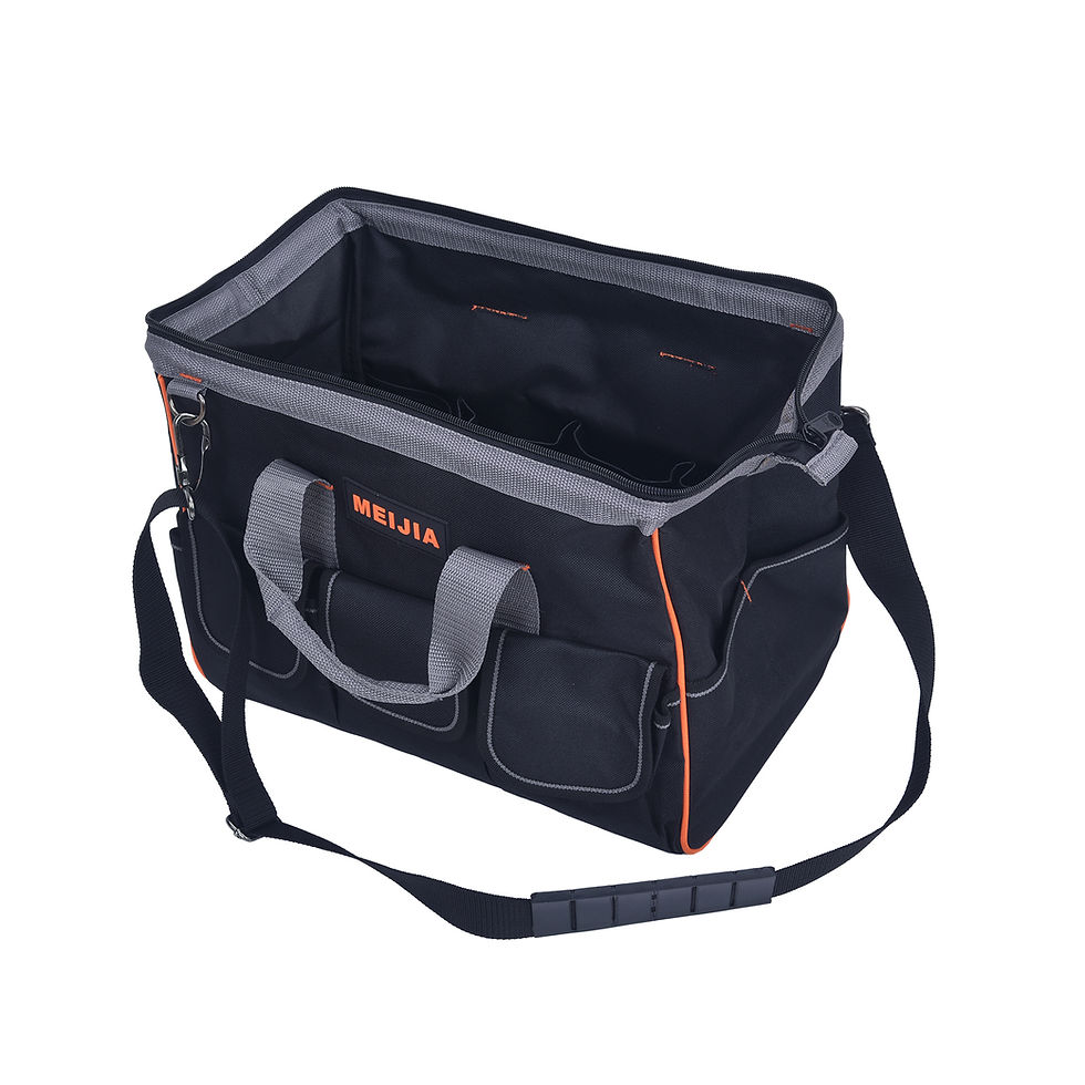 Thumbnail: MEIJIA Heavy Duty Tool Bag,14-Inch Wide Mouth Canvas Tool Organizer With Adjusta