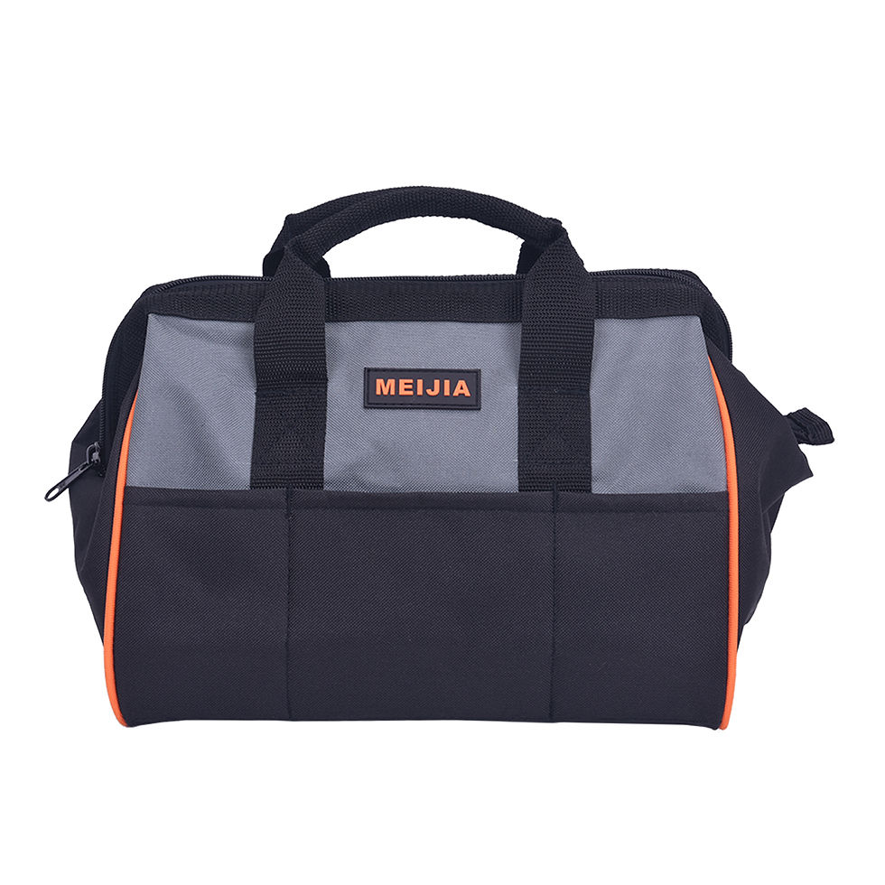 Thumbnail: MEIJIA Portable Wide Mouth Open Multi-Compartment Pockets Heavy Duty Tool Bag Wi