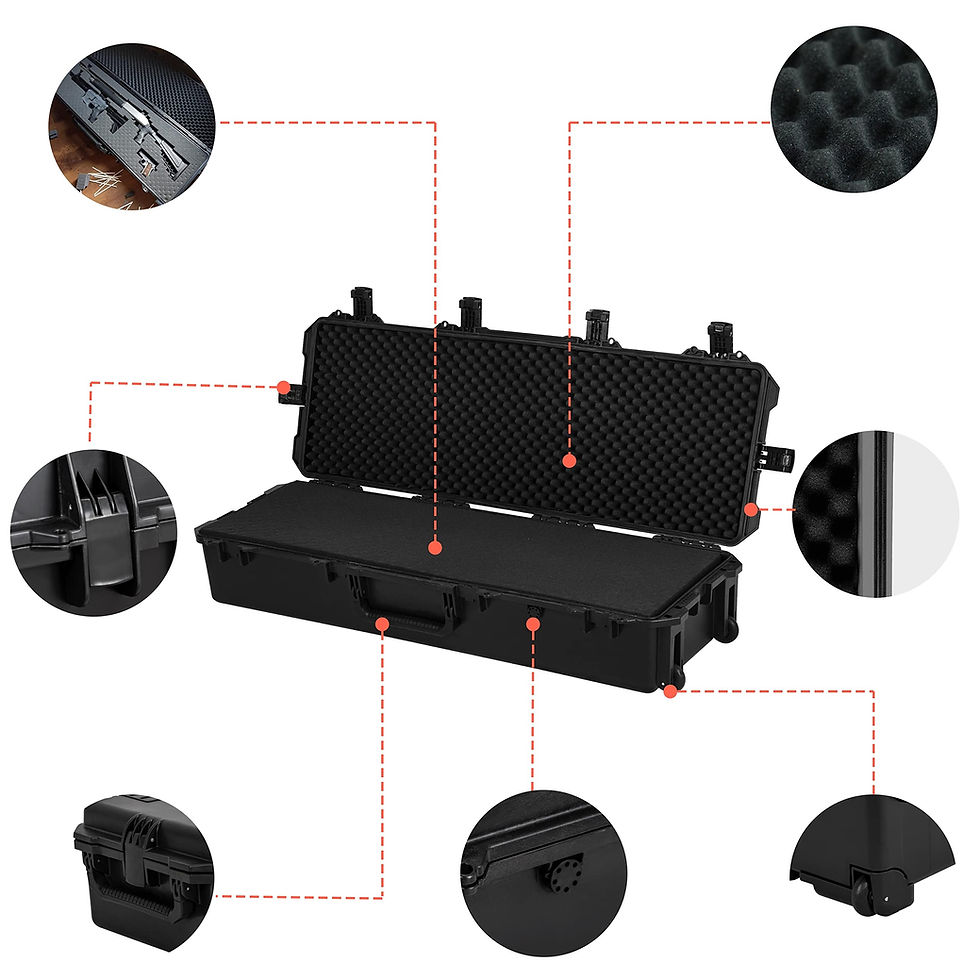 Thumbnail: MEIJIA Portable Rolling Waterproof Gun Rifle Hard Case with Wheels