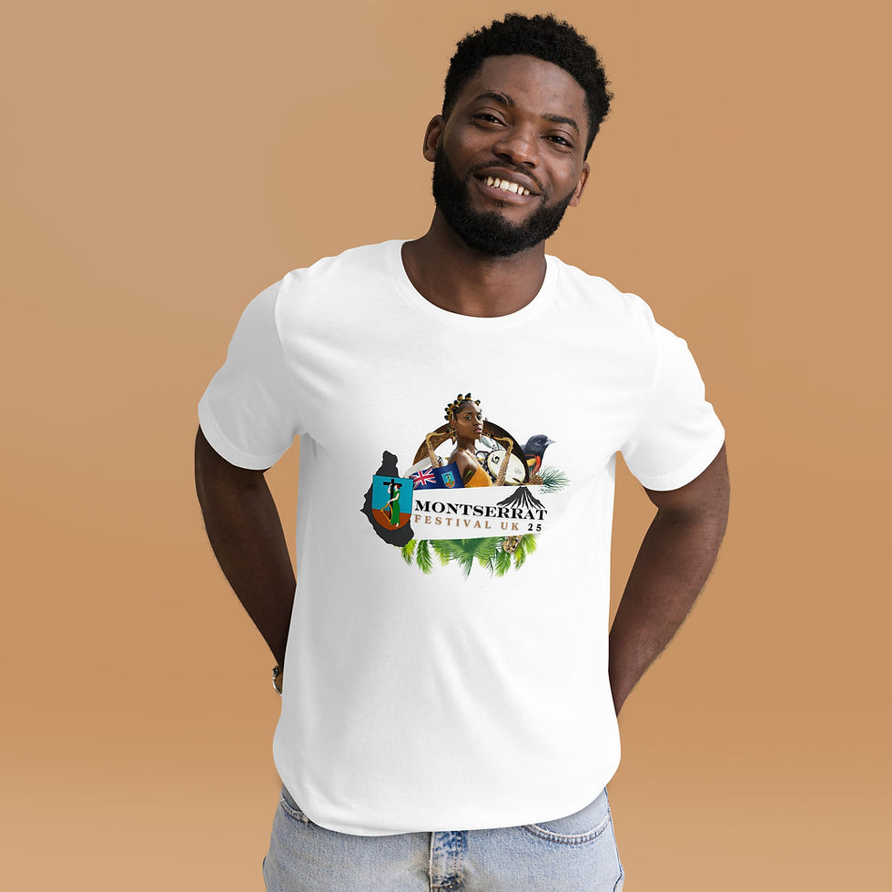 Thumbnail: Men official Montserrat festival uk t shirt