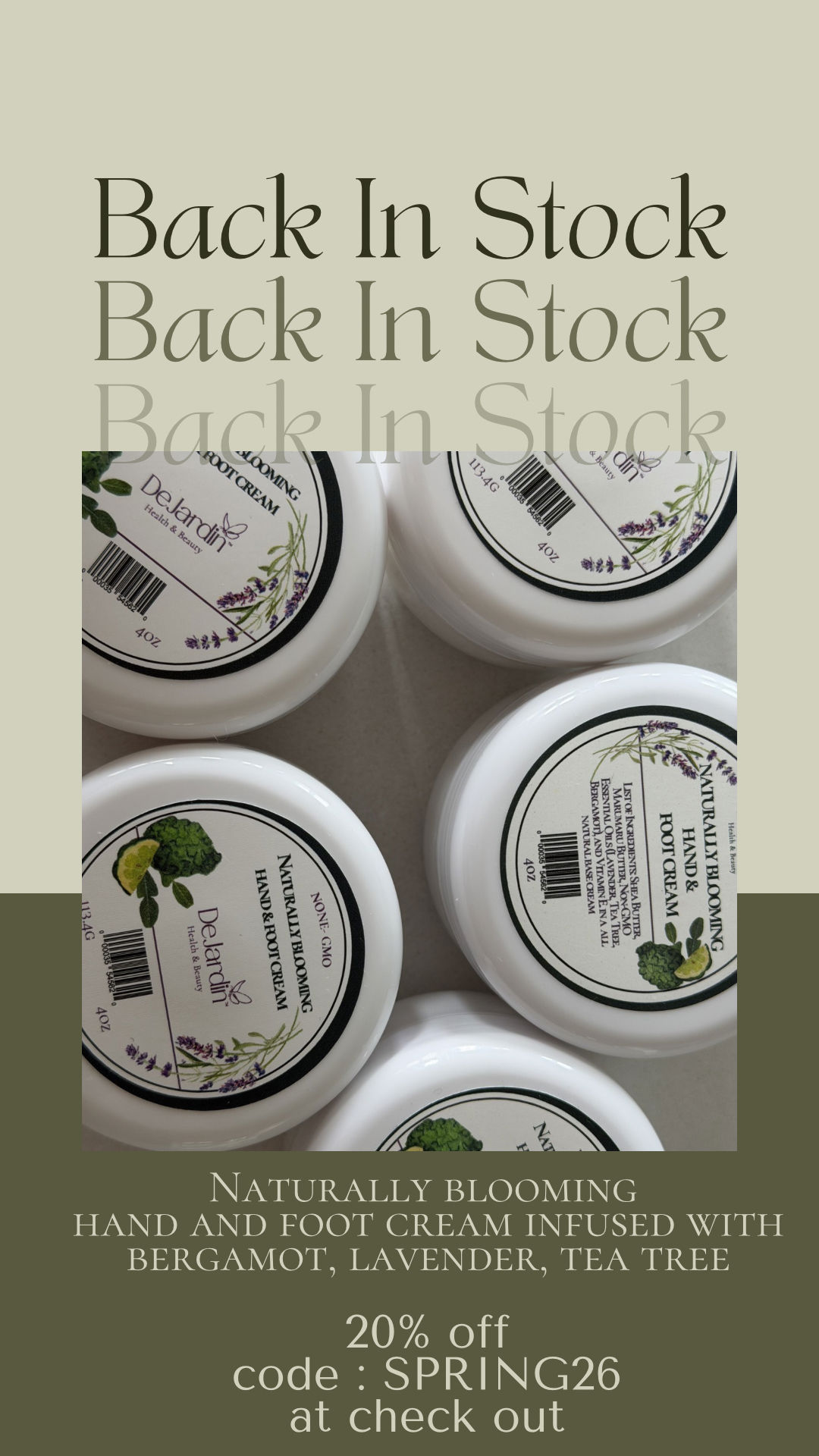 Naturally blooming hand and foot cream