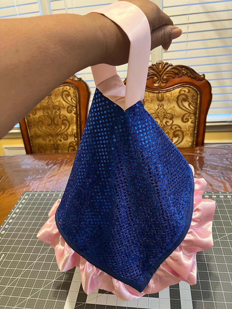 Thumbnail: Royal Blue & Pink Lap Covering: 24x24 Travel Blanket