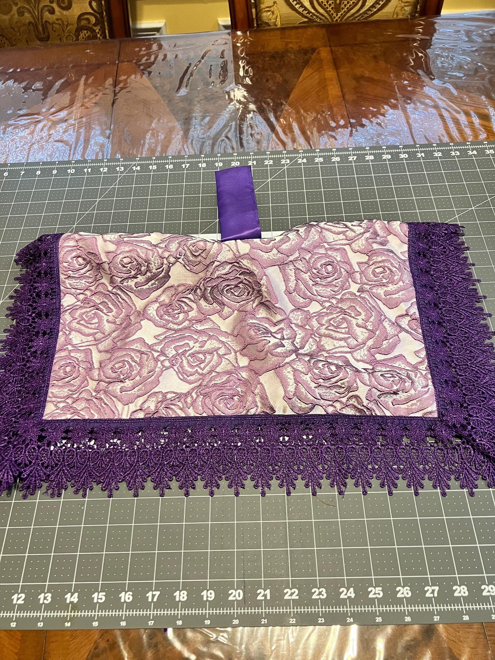 Purple & Lavender Lap Covering: 24x24 Wristlet Design
