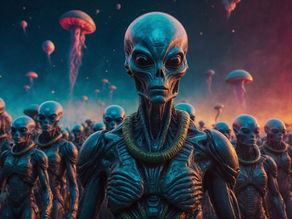 A large group of humanoid aliens