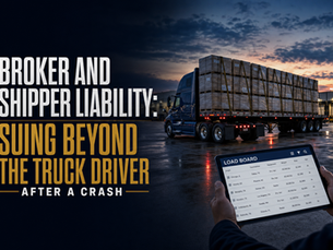 truck accident broker shipper liability — freight broker carrier selection at a distribution yard
