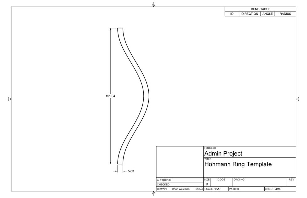 Elliptical Ring Technical Drawing