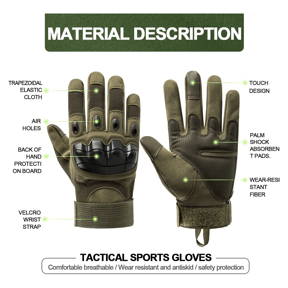 Thumbnail: Tactical Military Airsoft Gloves for Outdoor Sports, Paintball, and Motorcycling