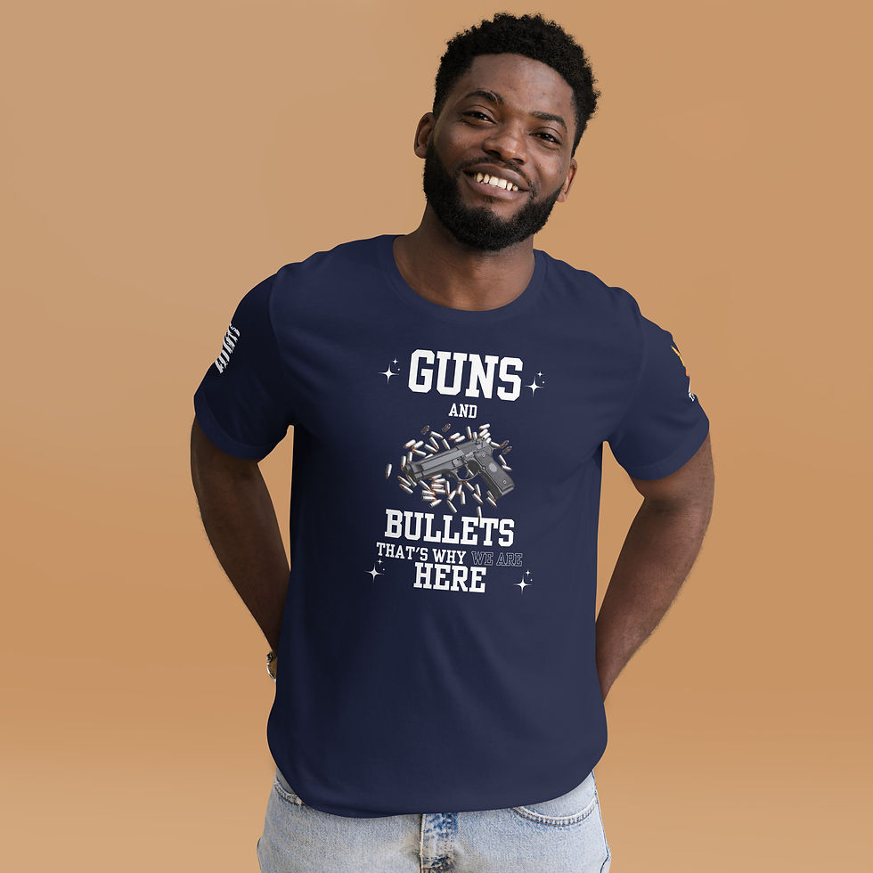 Thumbnail: Guns and Bullets That's Why We Are Here Unisex t-shirt