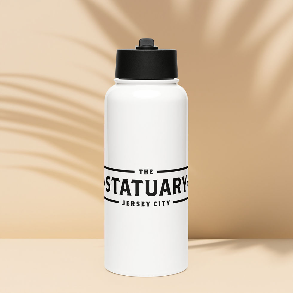 Stainless steel water bottle with a straw lid