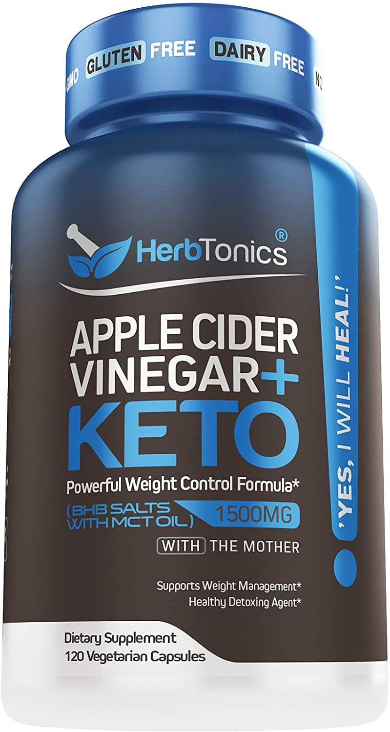 5x Potent Apple Cider Vinegar Capsules with Mother + BHB SALTS Keto Diet Pills With MCT OIL, Fat burner & Weight Loss Supplement Formula Keto Pills For Women Men Appetite Suppressant ACV Detox Support