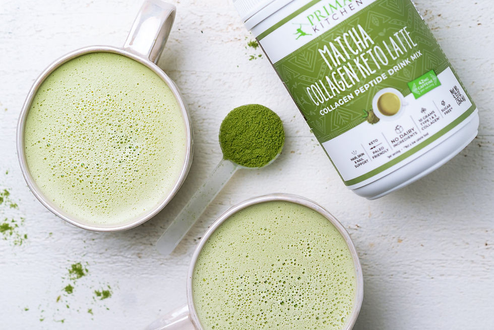 Ketogenic recipes with collagen and matcha by Primal Kitchen