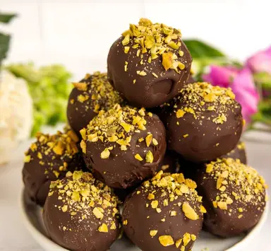Pistachio Chocolate Protein Truffles