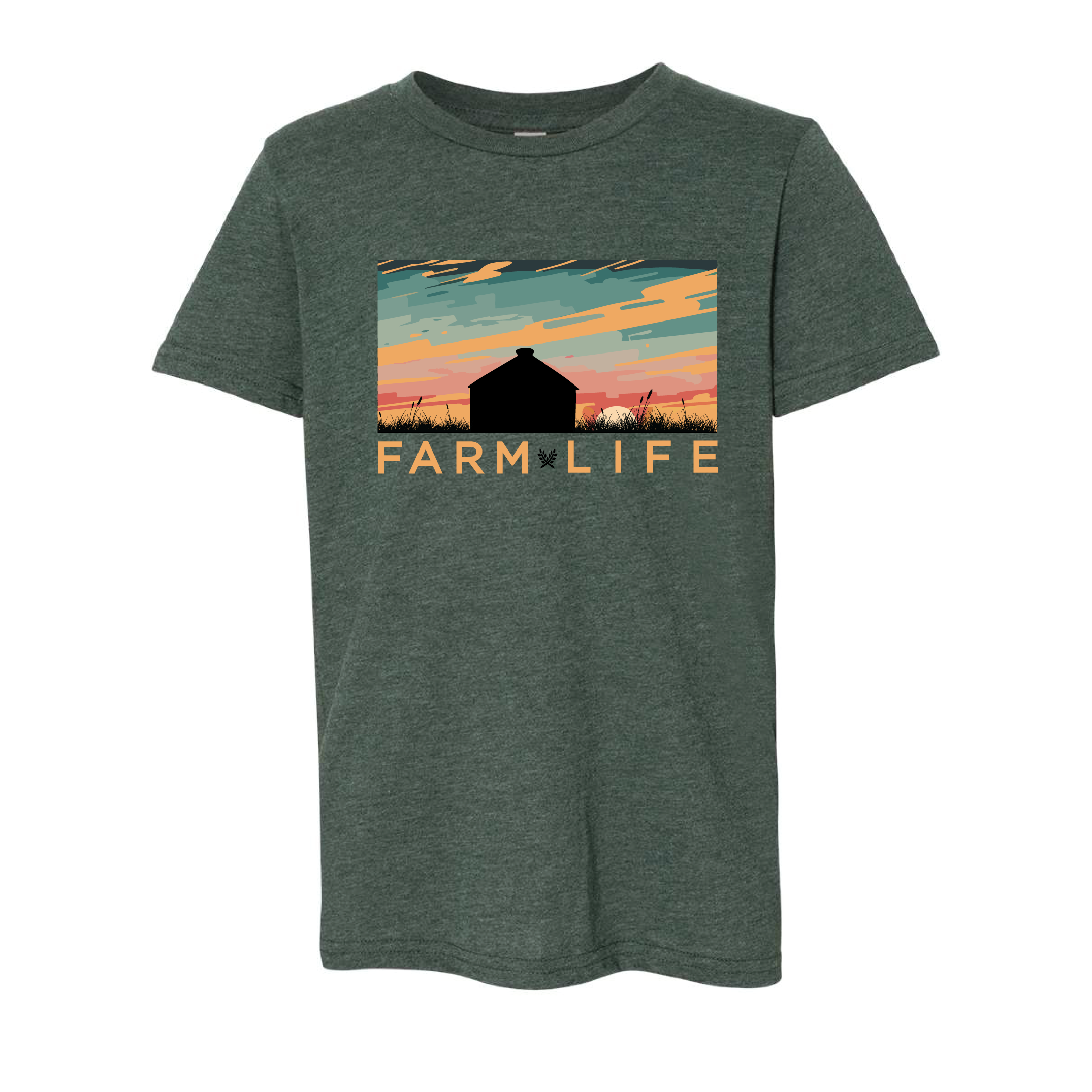 Farm Life Bin Sunset - Youth Forest Green