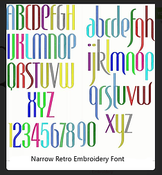 narrow retro embroidery font