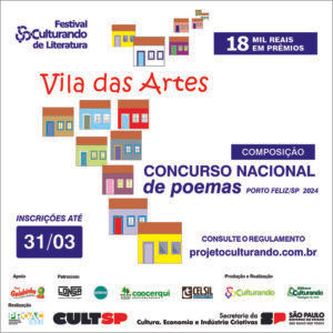 31/03/2024 | Festival Culturando de Literatura “Vila das Artes” 2024 | Concursos Literários