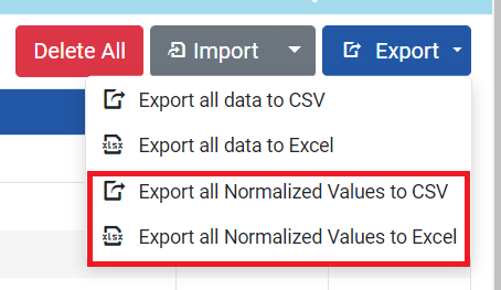Export Options