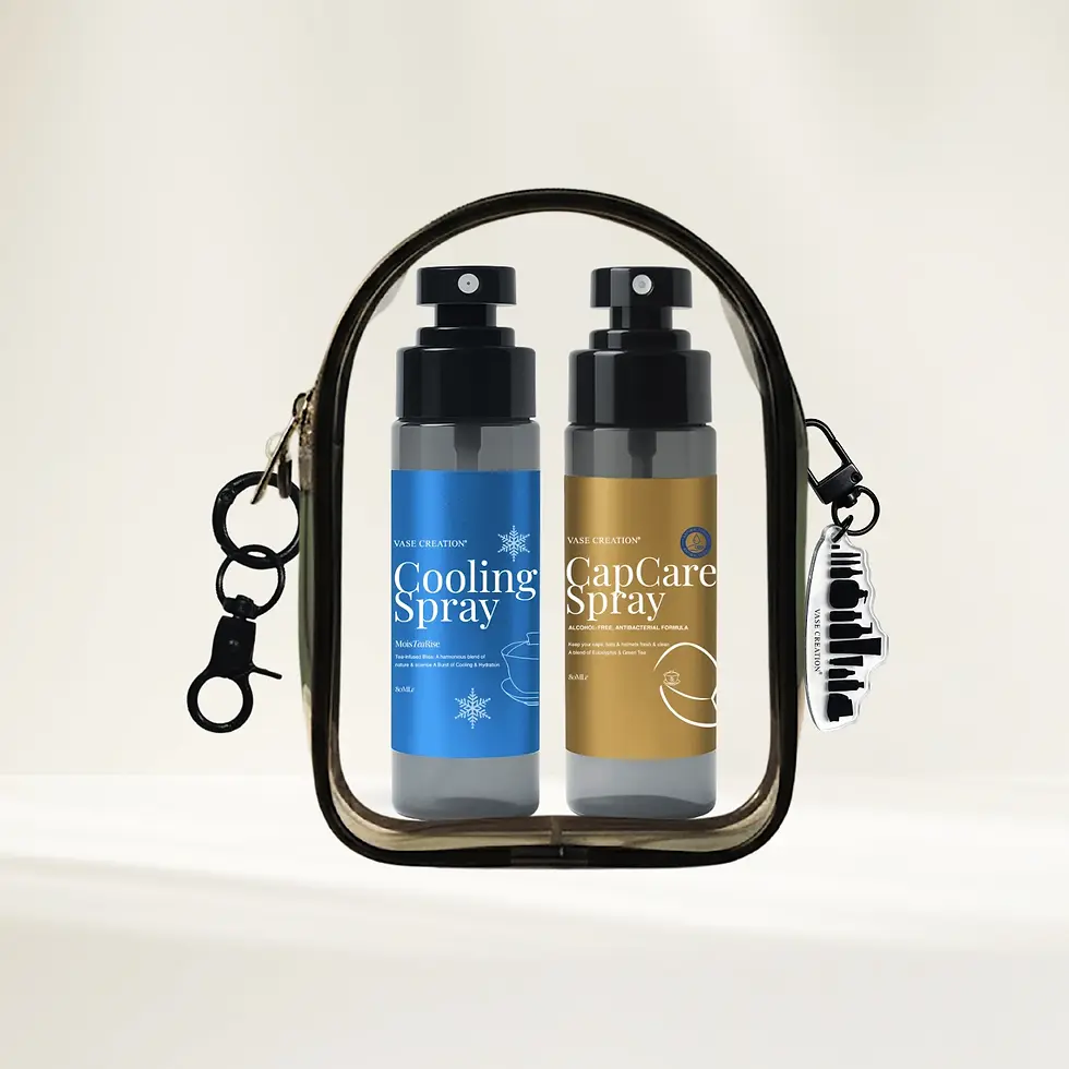 Vase Creation Fresh Tide Duo Set featuring a Cooling Body Spray and Non-Alcohol Cap Care Spray