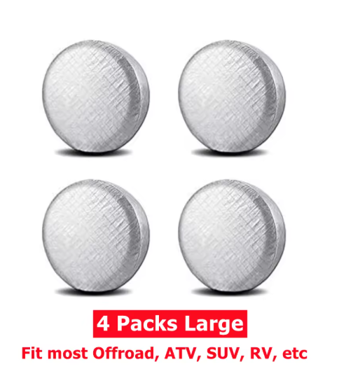 Thumbnail: 4 Packs Adjustable 19"-36" Silver Wheel Tire Covers for Sedan RV Camper Van SUV
