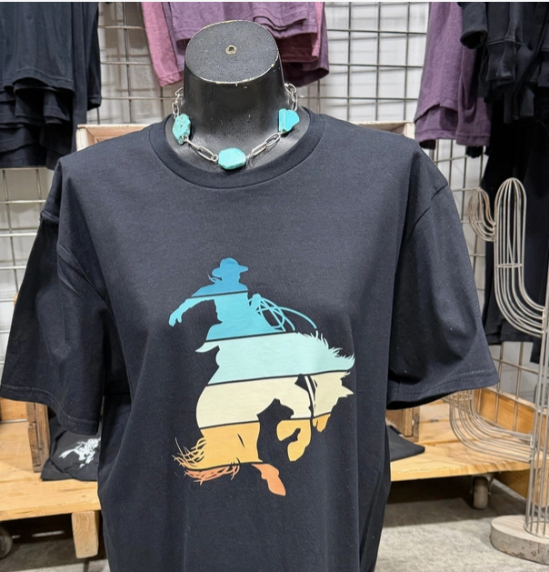 Bucking Bronc Sunset Tee