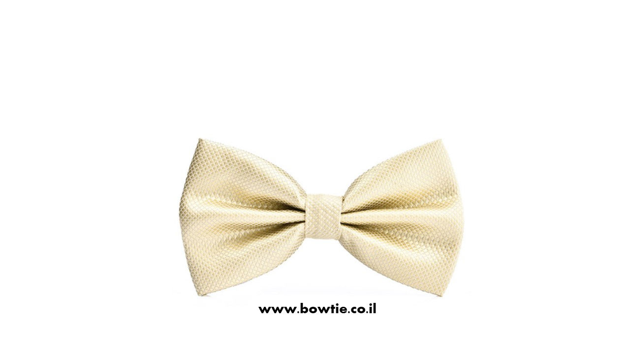 עניבת פפיון בייז' מוזהב | מרקם יוקרתי