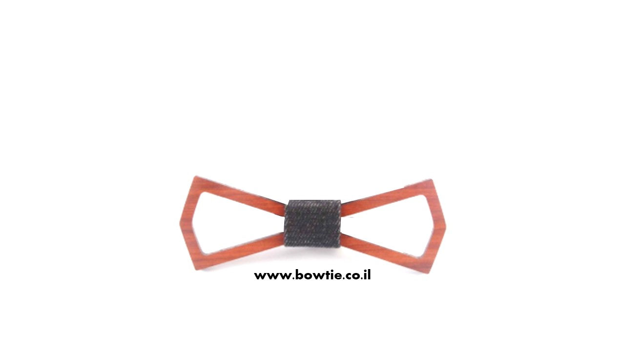 עניבת פפיון עץ צורה גיאומטרית