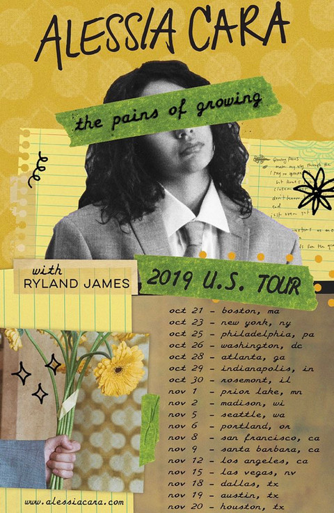 Alessia Cara announces "The Pains of Growing" US tour with Ryland James