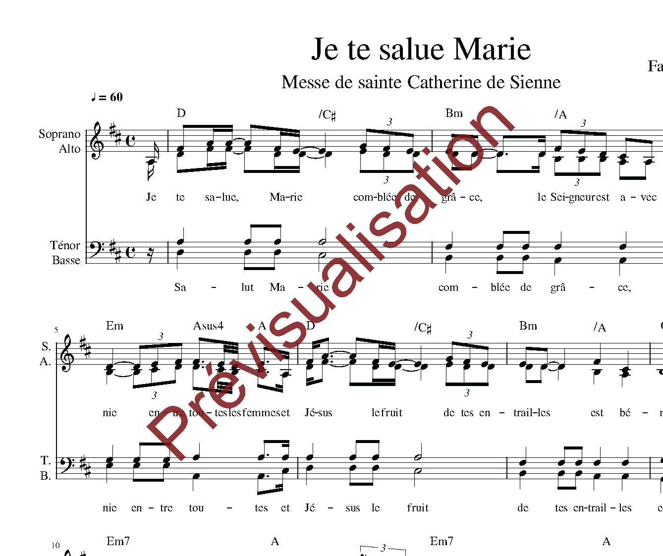 Je te salue Marie (Messe de Ste Catherine de Sienne)