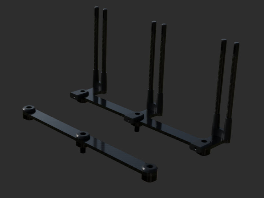 300mm Carbon Buzz Bars with Snag Ears and Hockey Sticks