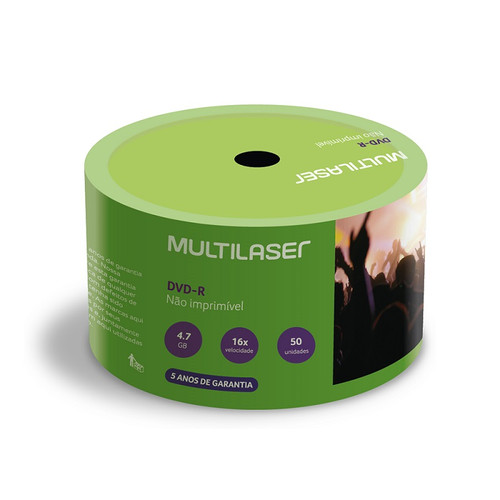 MÍDIA DVD-R 4.7GB 16X NÃO IMPRIMÍVEL MULTILASER (UNIDADE/PACOTE