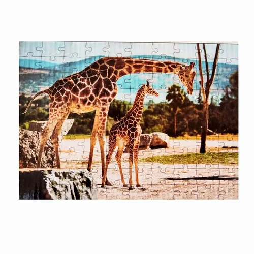 QUEBRA-CABEÇA 100 PEÇAS ANIMAIS DA SAVANA GIRAFA AQUARELA