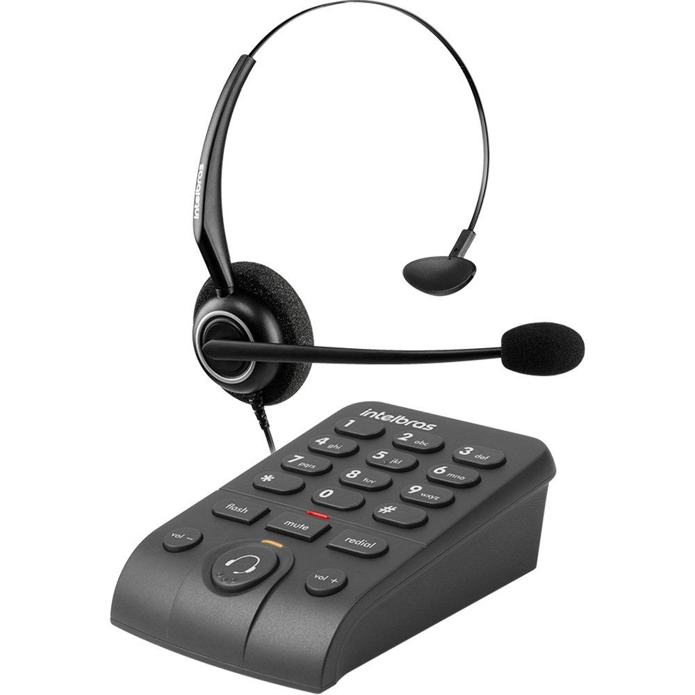 TELEFONE HEADSET COM BASE DISCADORA INTELBRAS HSB 50